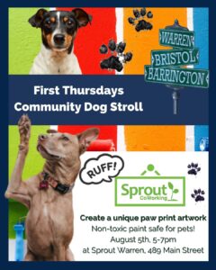 Paw Print Artwork for Community Dog Stroll @ Sprout CoWorking Warren, 489 Main St, Warren, RI 02885